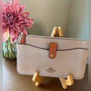 **SALE**Coach Tan Leather Wristlet- strap is missing